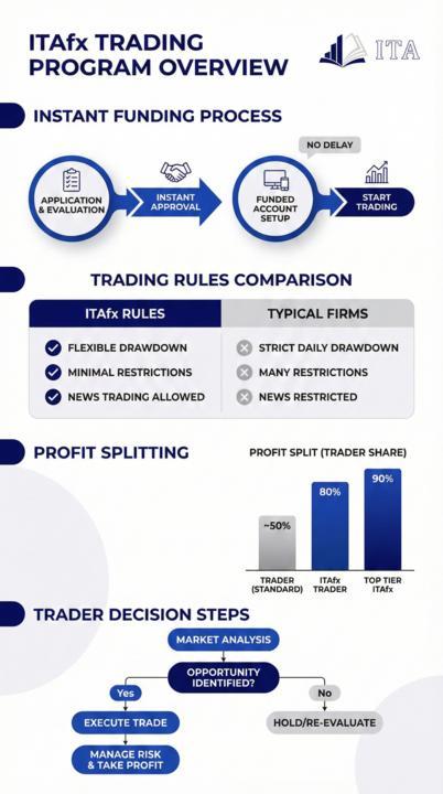 Infográfico - Prop Firm 100% Profit Split Instant Guide 2026